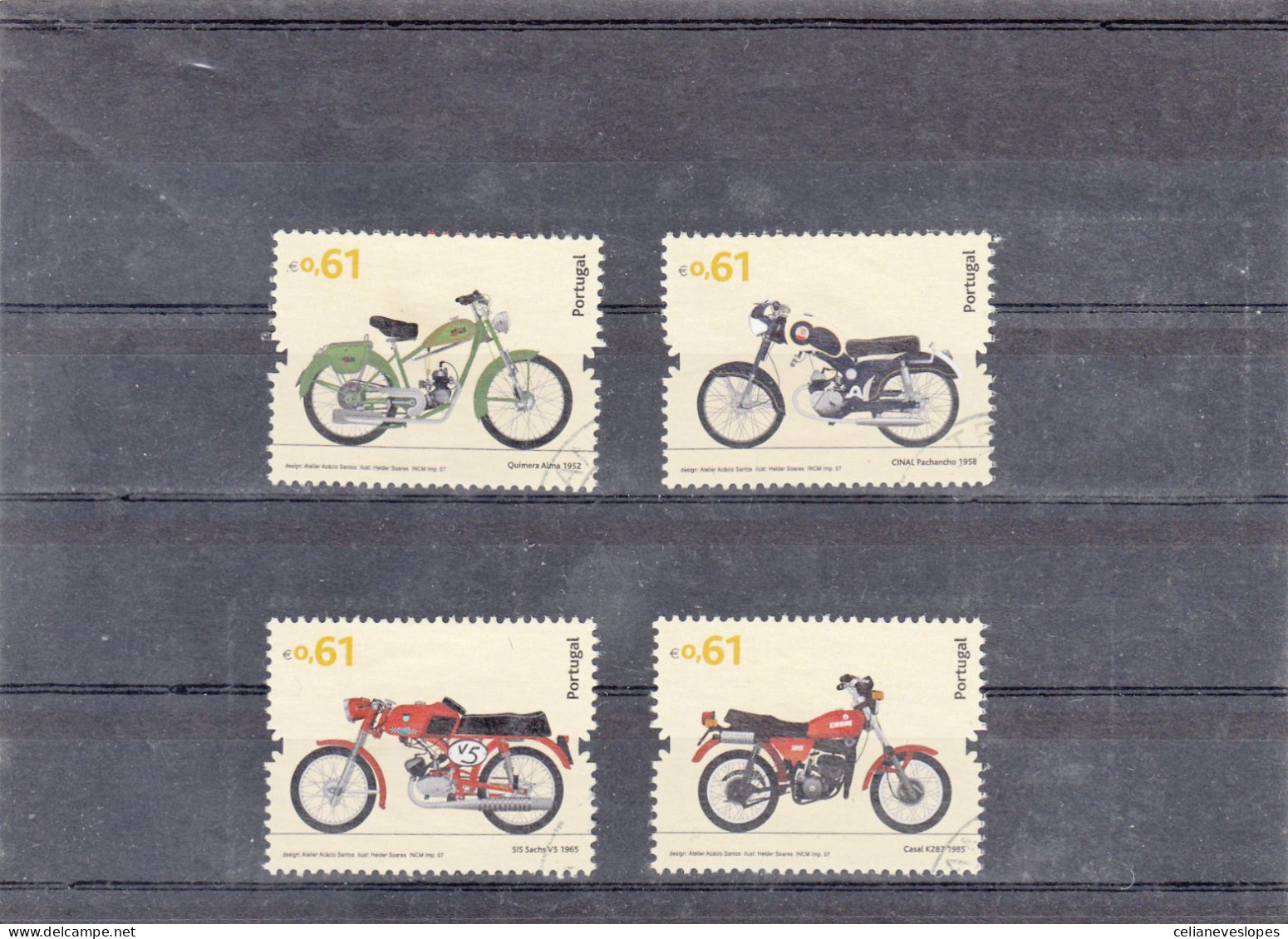 Portugal, (125), Motos, 2007, Mundifil Nº 3612 A 3615 Used - Usati