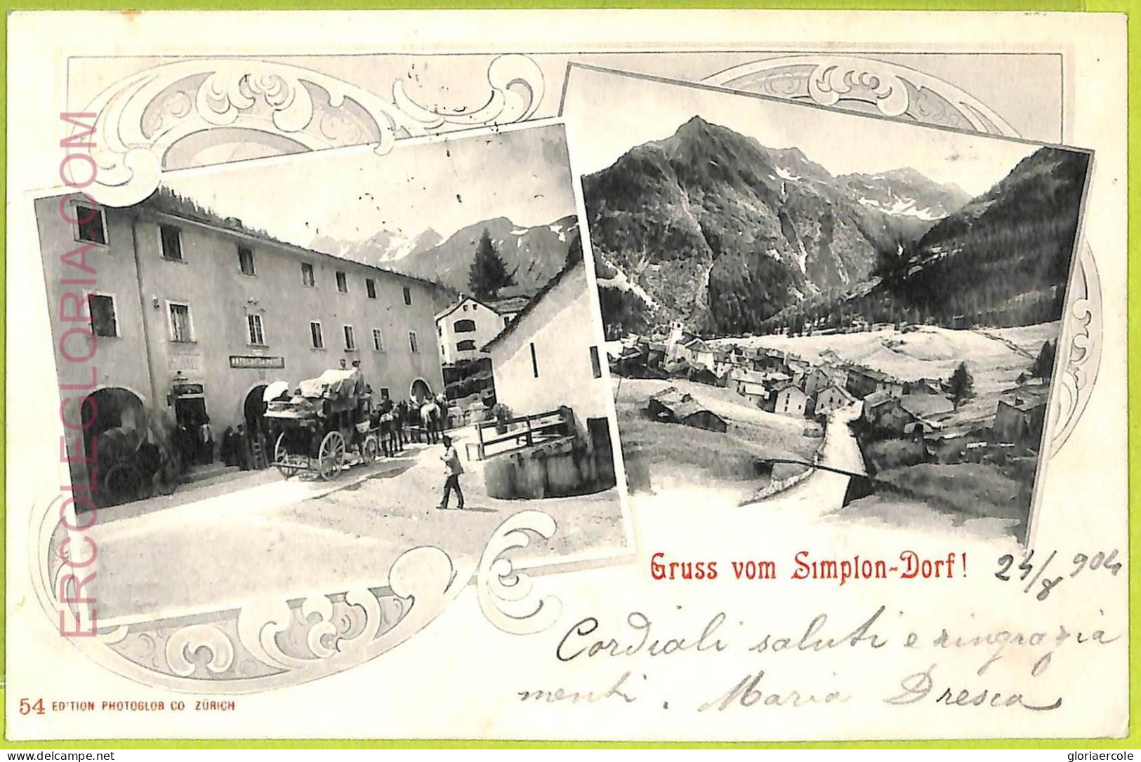 Ad5098 - SWITZERLAND Schweitz - Ansichtskarten VINTAGE POSTCARD - Simplon - 1904 - Simplon