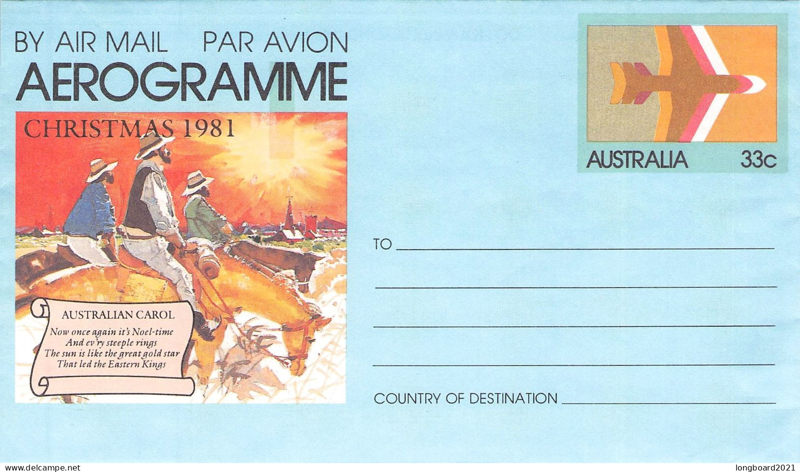 AUSTRALIA - AEROGRAMME 1981 CHRISTMAS / 4590 - Aérogrammes