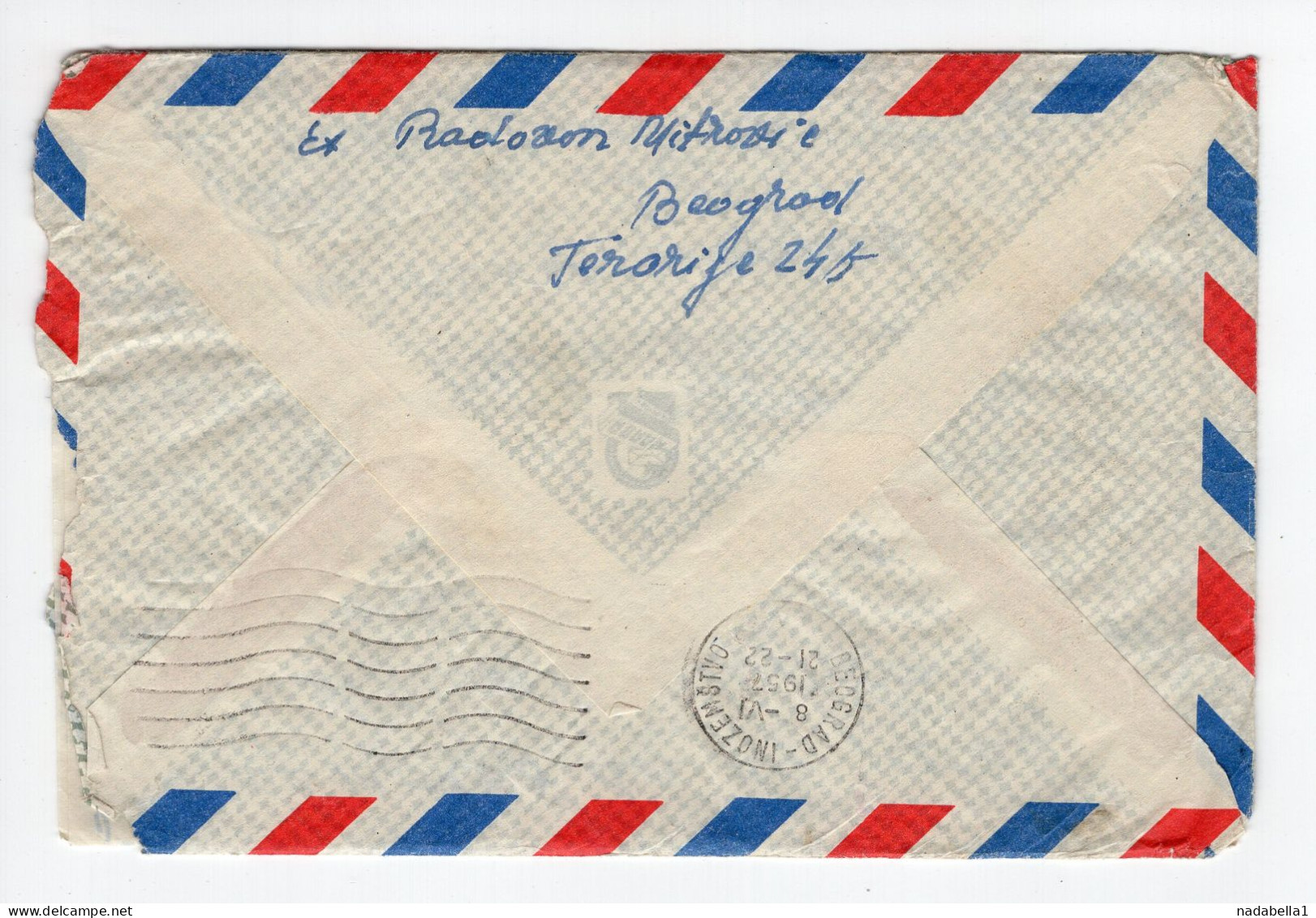 1957. YUGOSLAVIA,SERBIA,BELGRADE AIRMAIL COVER TO PARIS,FRANCE - Luftpost