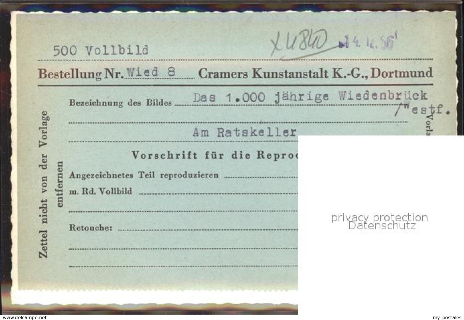 41546094 Wiedenbrueck Ratskeller Reproduktionsvorschrift Wiedenbrueck - Rheda-Wiedenbrück
