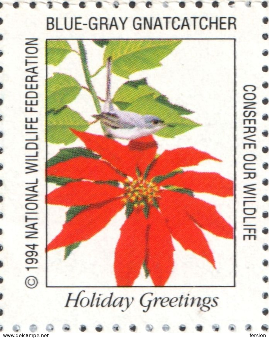 Rabbit Wolf Cardinal Raccoon Ermine Bird CHRISTMAS National Wildlife Federation NWF LABEL CINDERELLA VIGNETTE 1994 USA