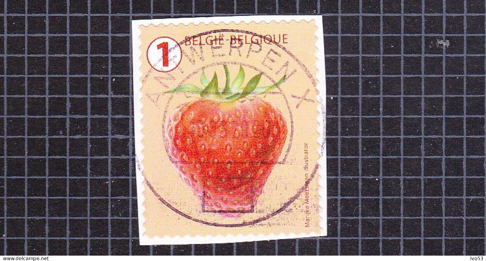 2018 Nr 4804 Gestempeld Op Fragment.Fruit (rolzegels) - Used Stamps