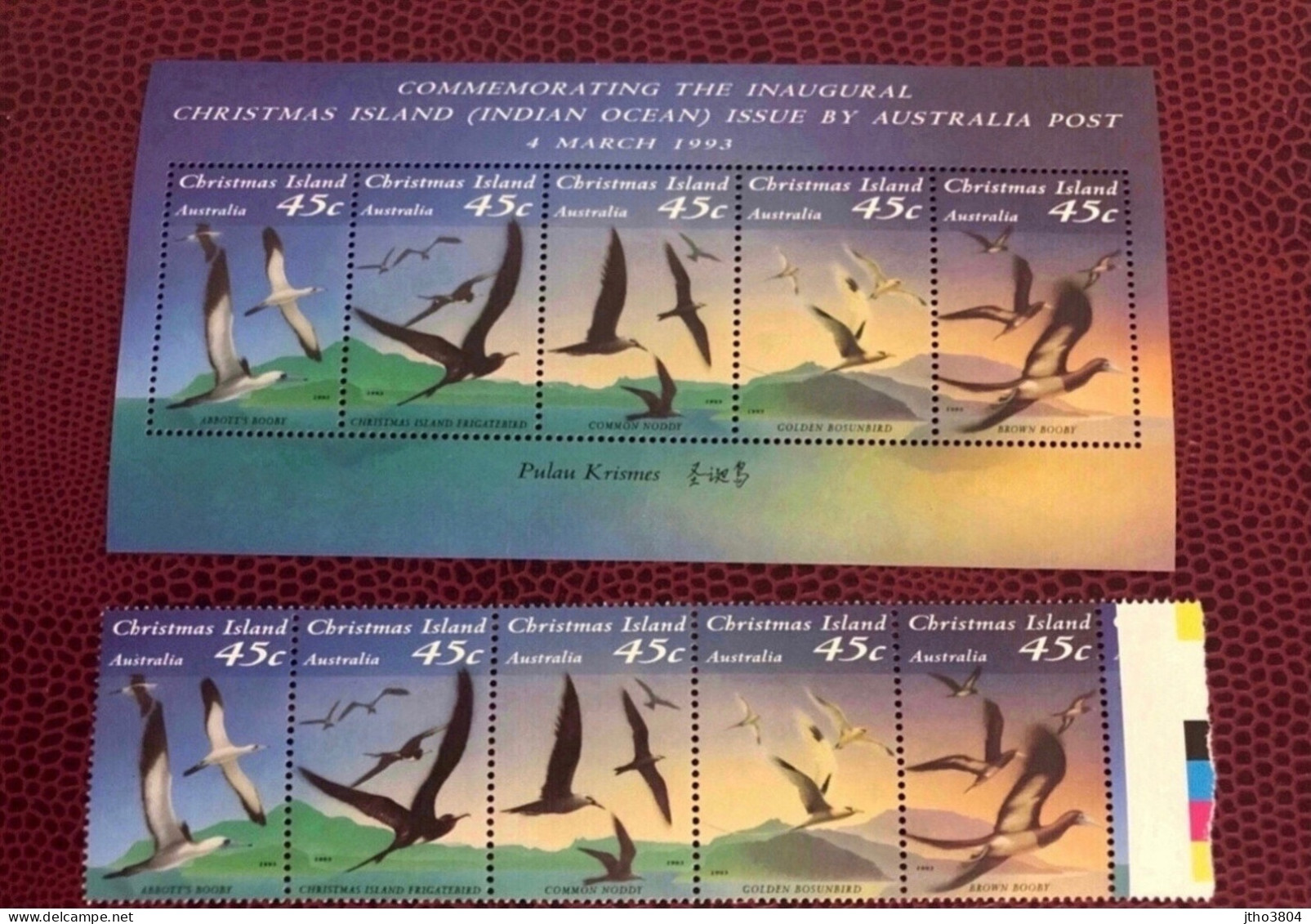 CHRISTMAS ISLAND 1993 1 Bloc Et 5 V Neuf ** MNH Mi Bl 7 Ucello Oiseau Bird Pájaro Vogel - Albatros & Stormvogels