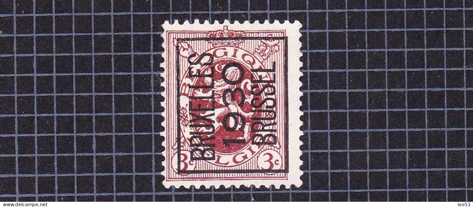 Heraldieke Leeuw:nr 278(*) Zonder Gom,voorafstempeling:Bruxelles 1930 Brussel. - Typografisch 1929-37 (Heraldieke Leeuw)