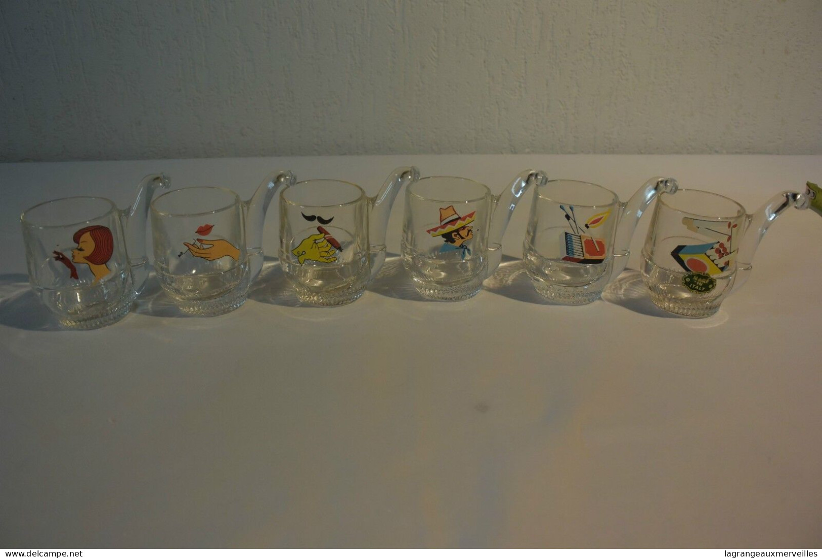 C7 Ensemble De 6 Verres à Gouttes Originaux Made In Italy - Glasses