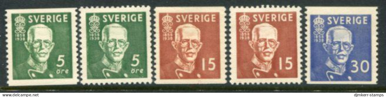 SWEDEN 1938 80th Birthday Of King Gustav V MNH / **.  Michel 25 -52A+B - Unused Stamps