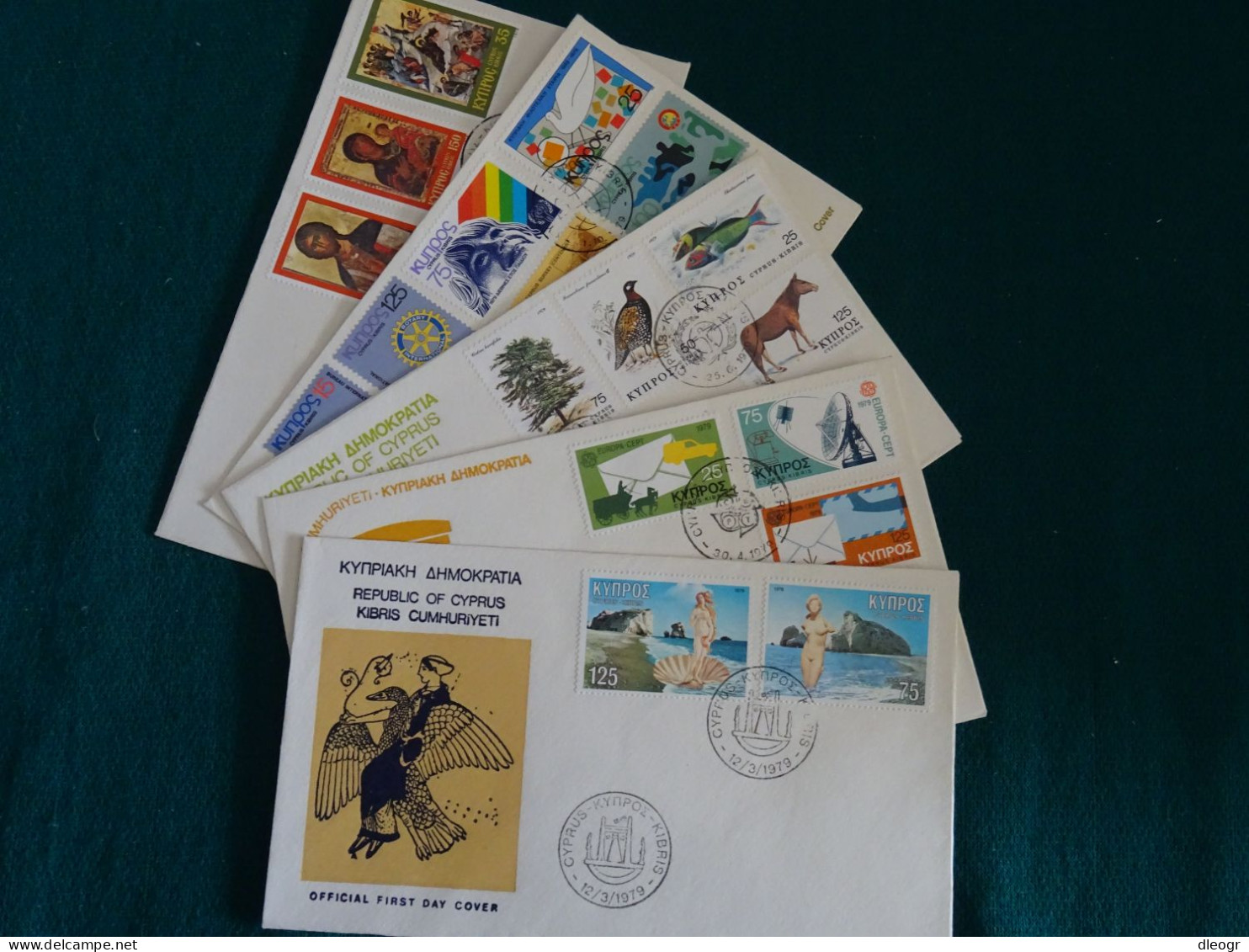 Cyprus 1979 Official Year Set FDC VF - Brieven En Documenten