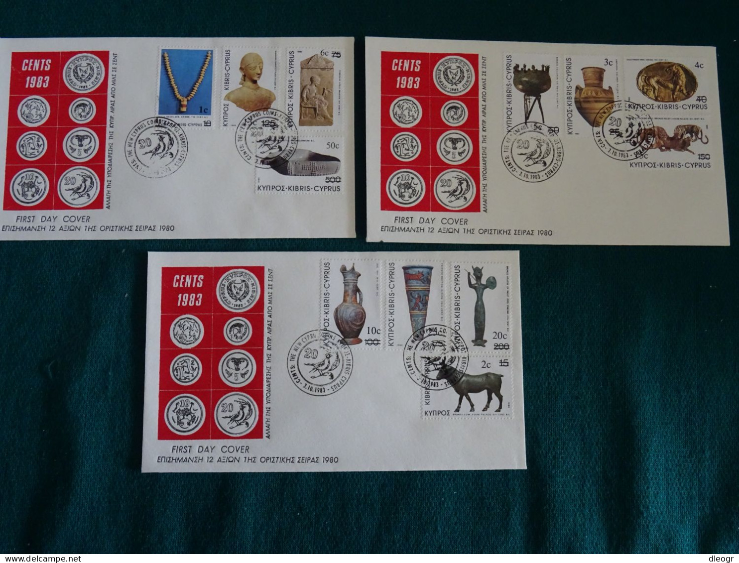 Cyprus 1983 Official Year Set FDC VF - Brieven En Documenten