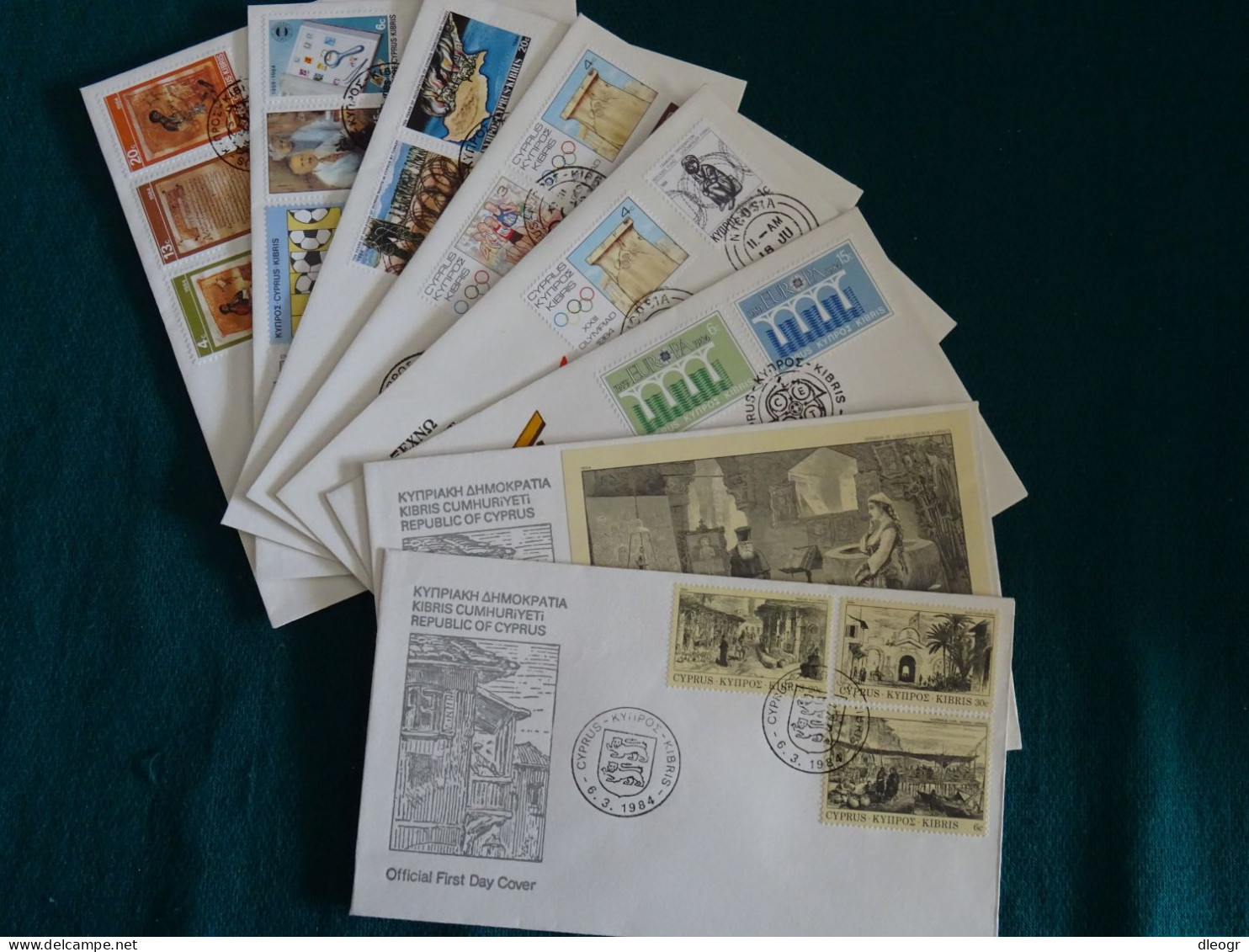 Cyprus 1984 Full Year Set FDC VF - Cartas