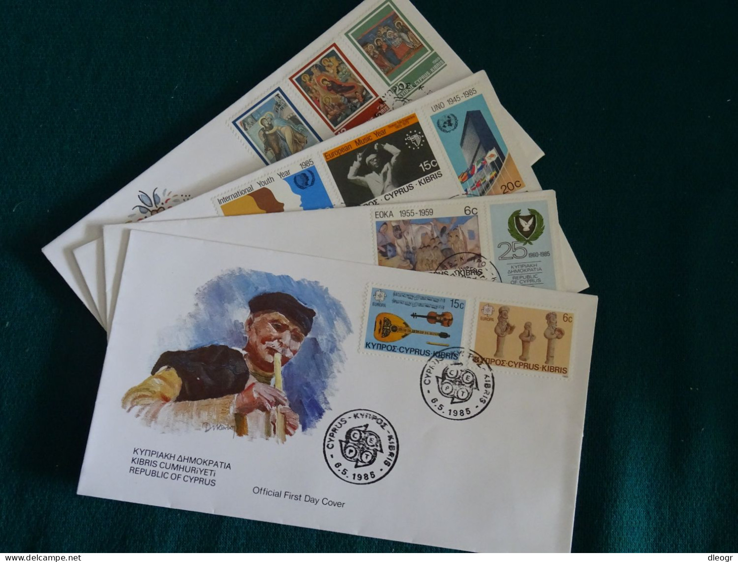 Cyprus 1985 Official Year Set FDC VF - Covers & Documents