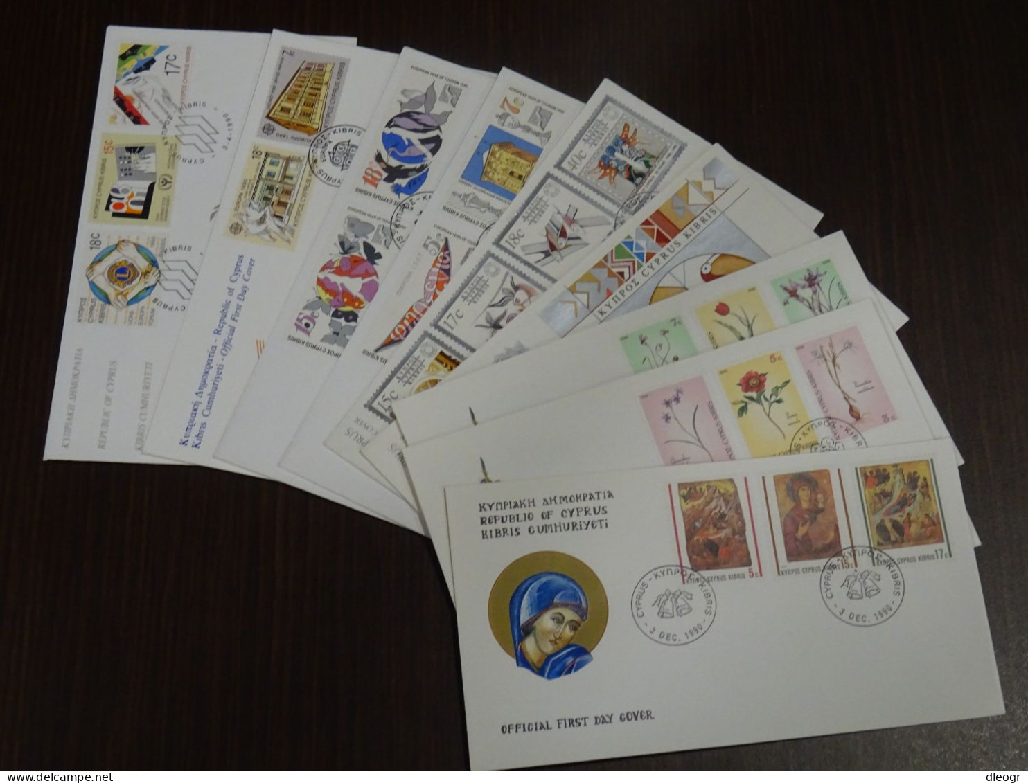 Cyprus 1990 Official Year Set FDC VF - Covers & Documents