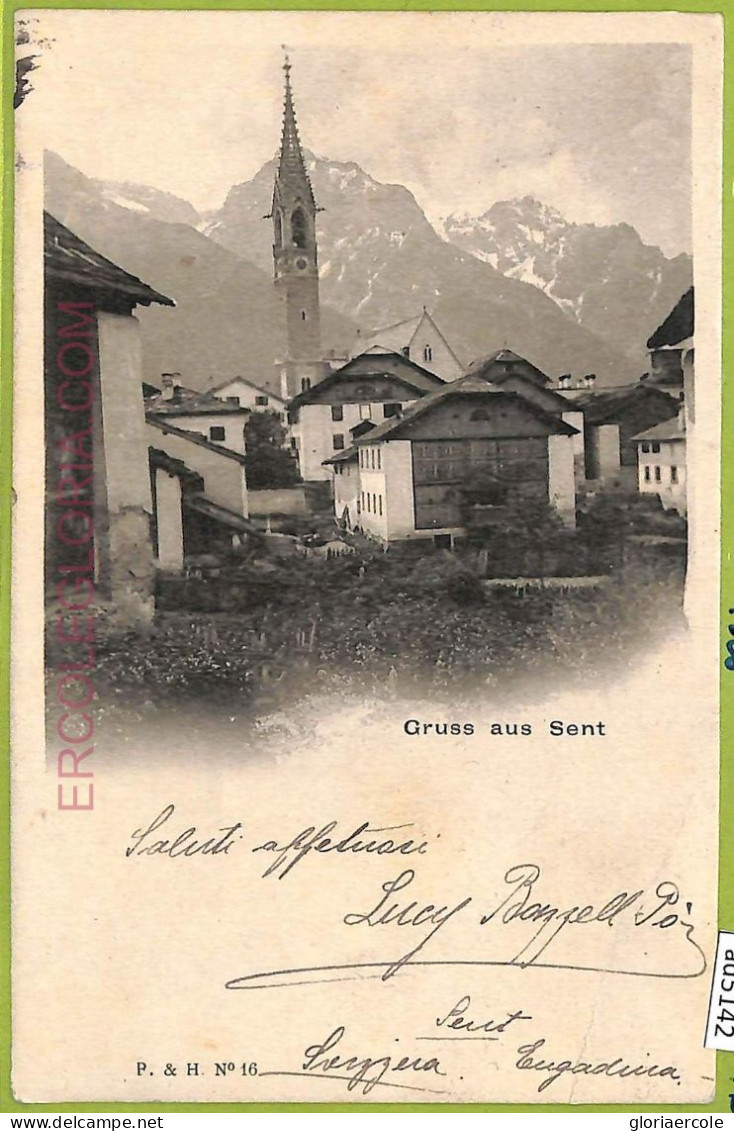 Ad5142 - SWITZERLAND - Ansichtskarten VINTAGE POSTCARD - Gruss Aus Sent - 1908 - Sent