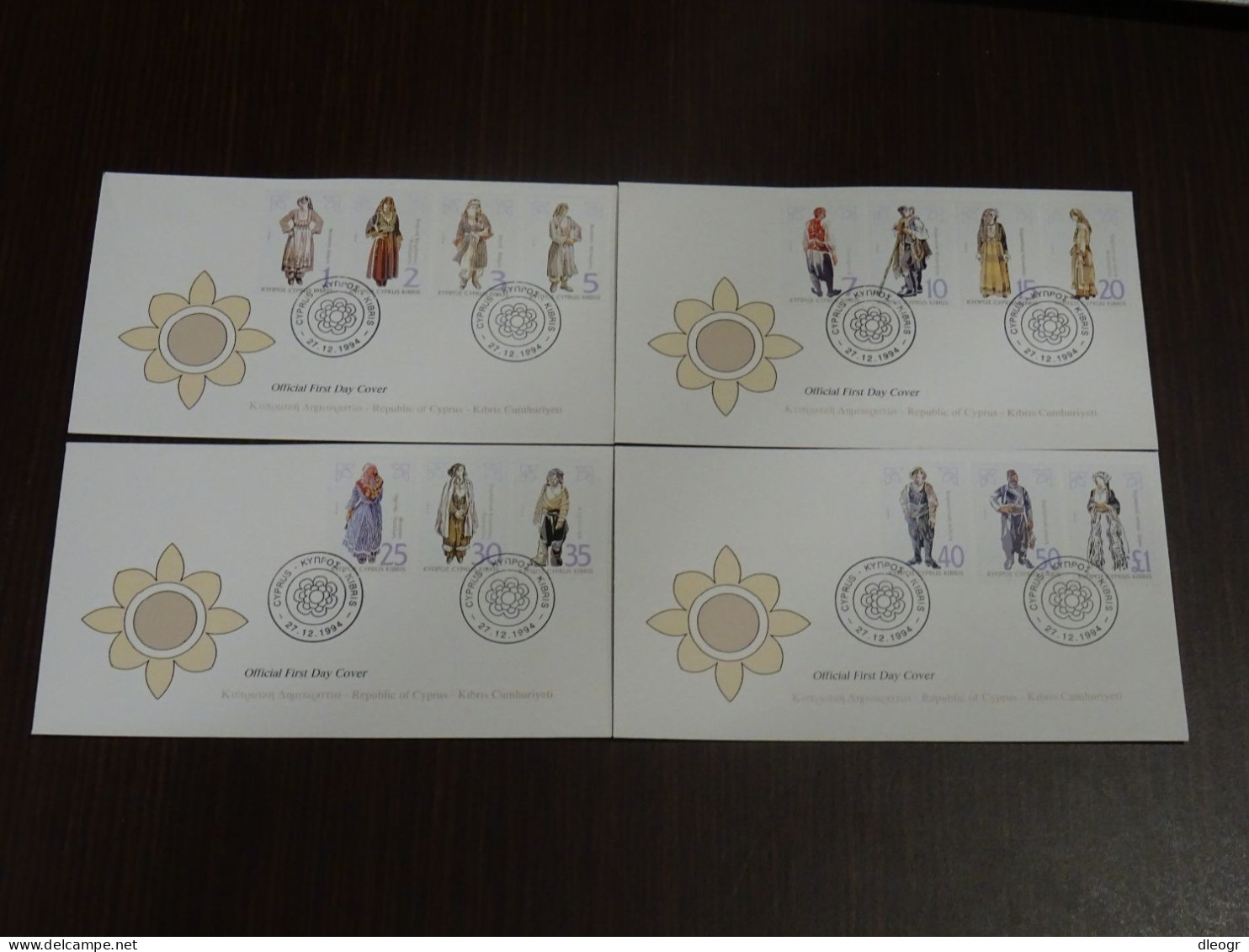 Cyprus 1994 Official Year Set FDC VF - Brieven En Documenten