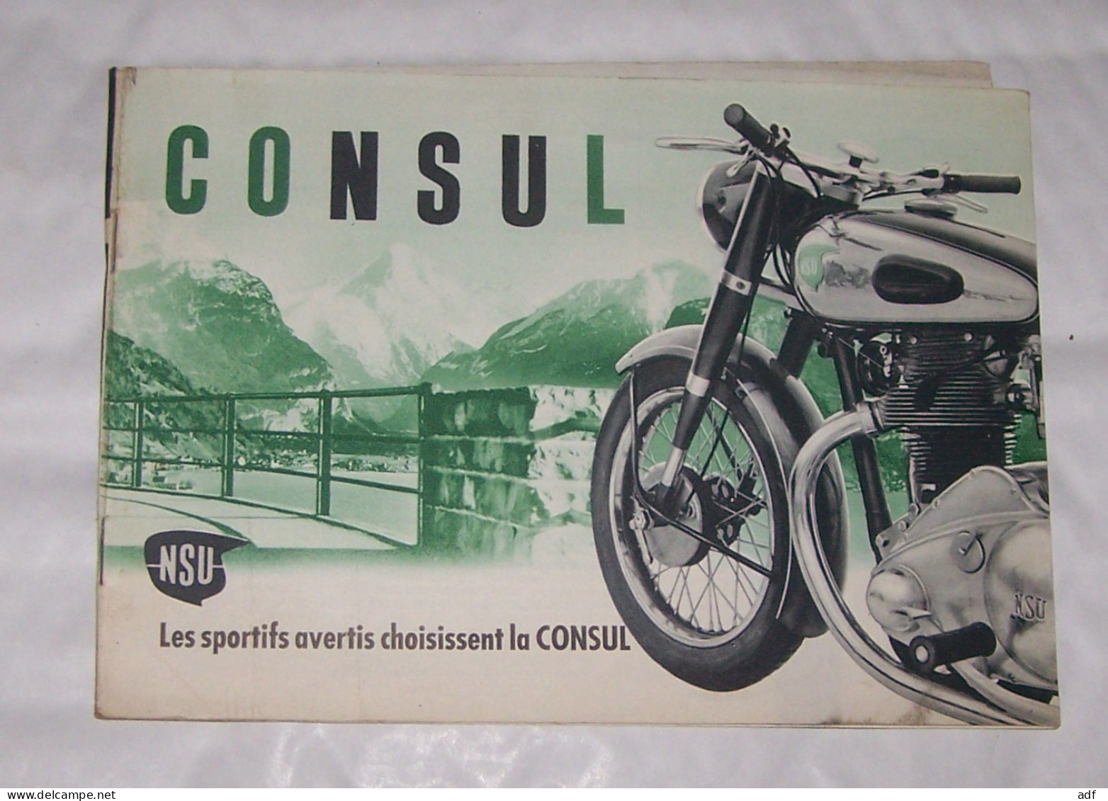 LIVRET PUB PUBLICITAIRE MOTO NSU CONSUL I 350 CC ET CONSUL II 500 CC, MOTOCYCLETTE, MOTOS, - Moto