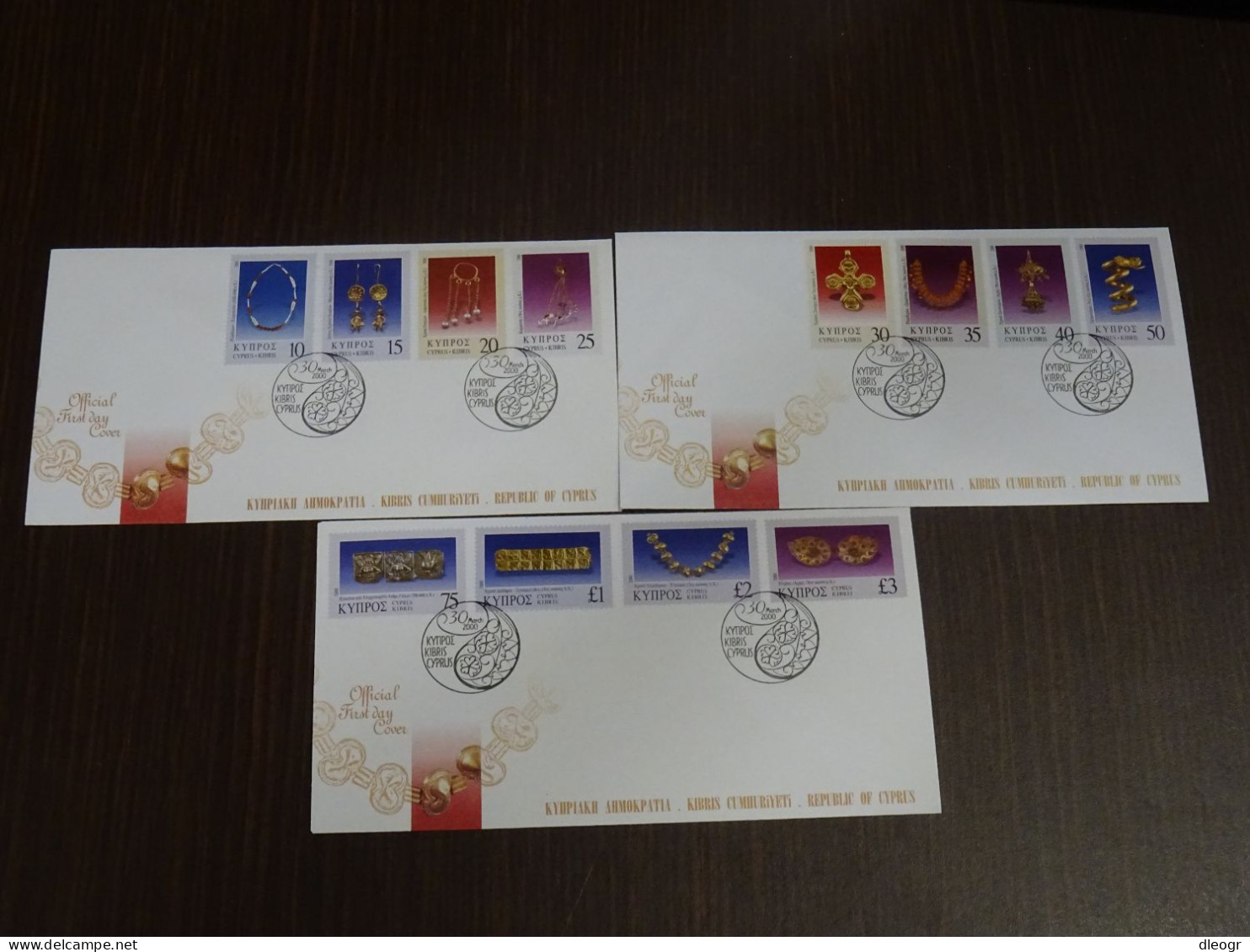 Cyprus 2000 Official Year Set FDC VF - Brieven En Documenten