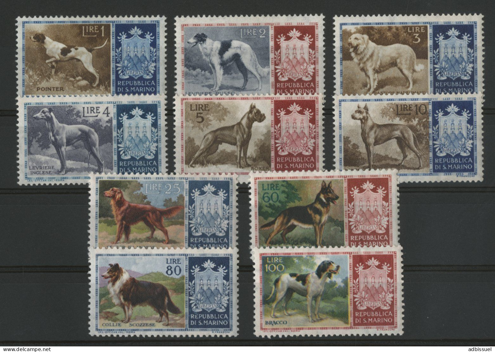 SAINT MARIN N° 413 à 422 Neufs Sans Charnières ** (MNH) Cote 65 € CHIENS DOGS - Ungebraucht