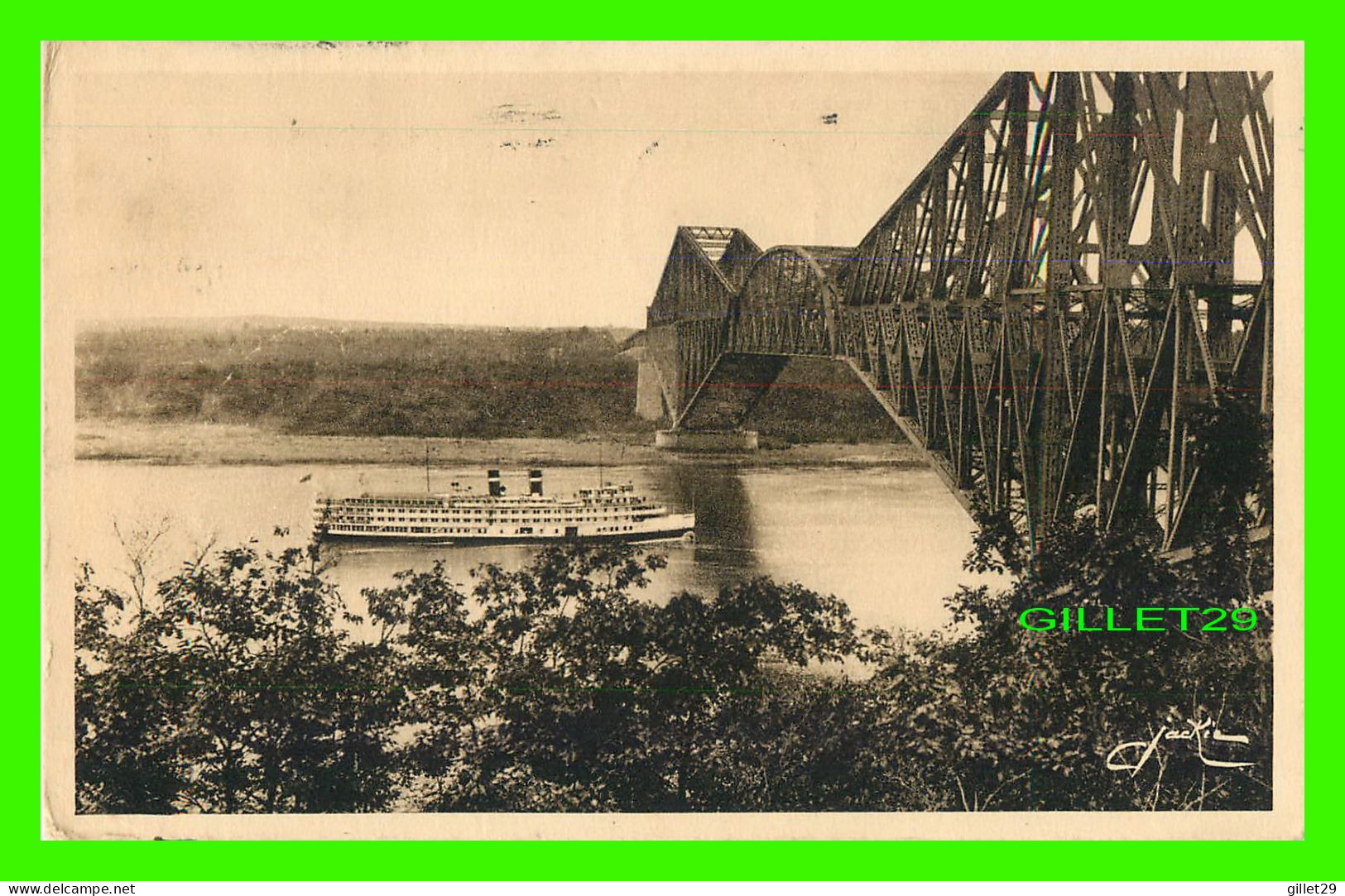 QUÉBEC - LE PONT - CIRCULÉE EN 1939 -  LES ÉDITIONS D'ART JACKIE - CLICHÉ EDWARDS - - Québec - La Cité