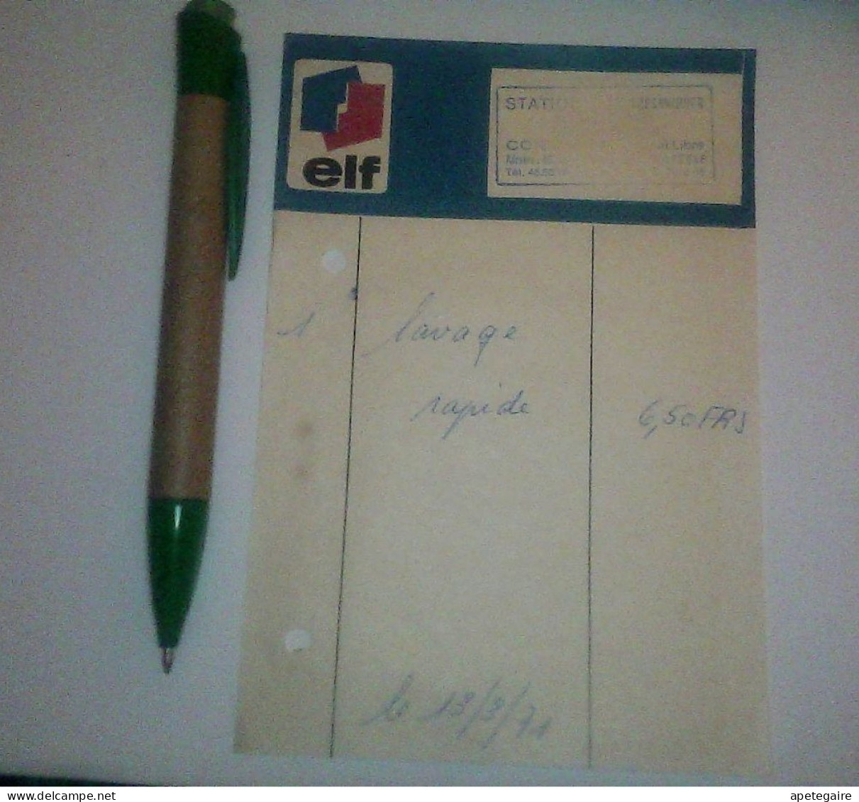 Vieux Papier Facture Station Service Elf Année 1971 I. Desskinder Gérant Libre - Switzerland