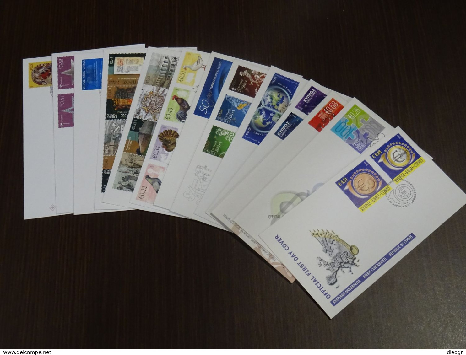 Cyprus 2009 Official Year Set FDC VF - Brieven En Documenten