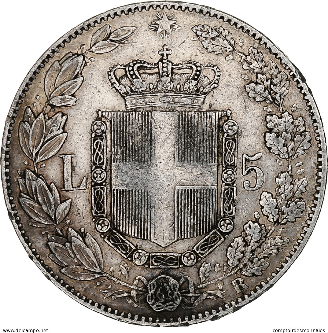 Italie, Umberto I, 5 Lire, 1879, Rome, Argent, TTB, KM:20 - 1878-1900 : Umberto I