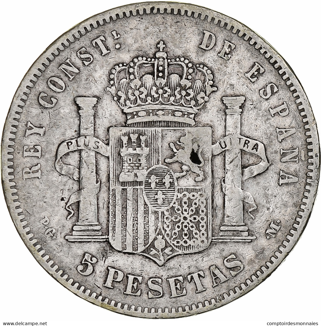 Espagne, Alfonso XIII, 5 Pesetas, 1891, Argent, TB+, KM:689 - Premières Frappes