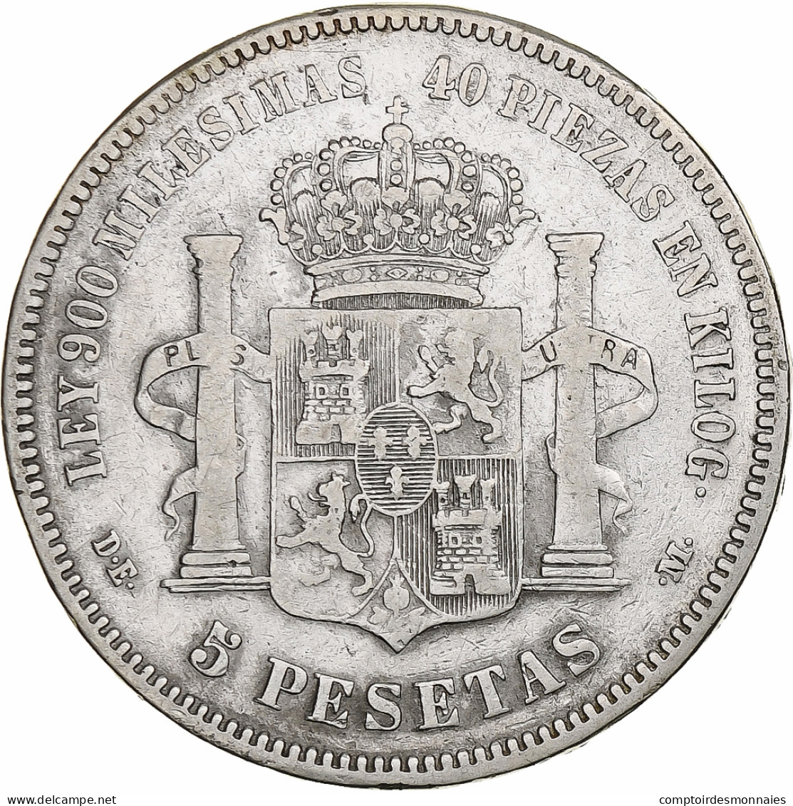 Espagne, Alfonso XII, 5 Pesetas, 1875, Argent, TB+, KM:671 - Premières Frappes
