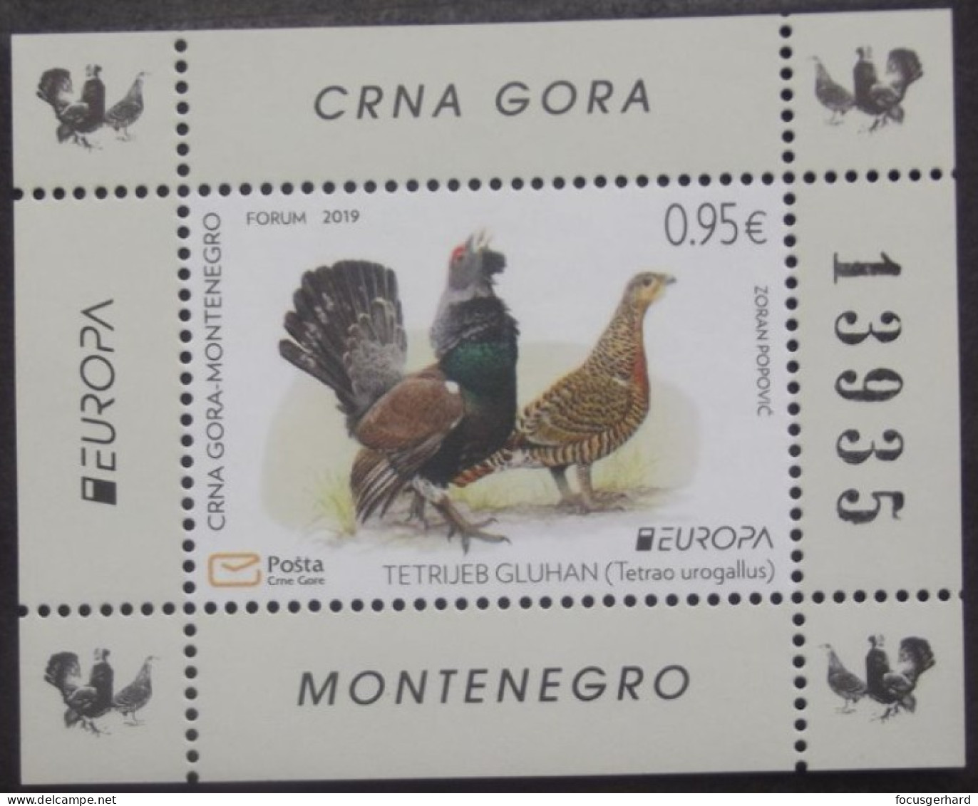 Montenegro   Europa  Cept   Nationale Vögel   2019    ** - 2019