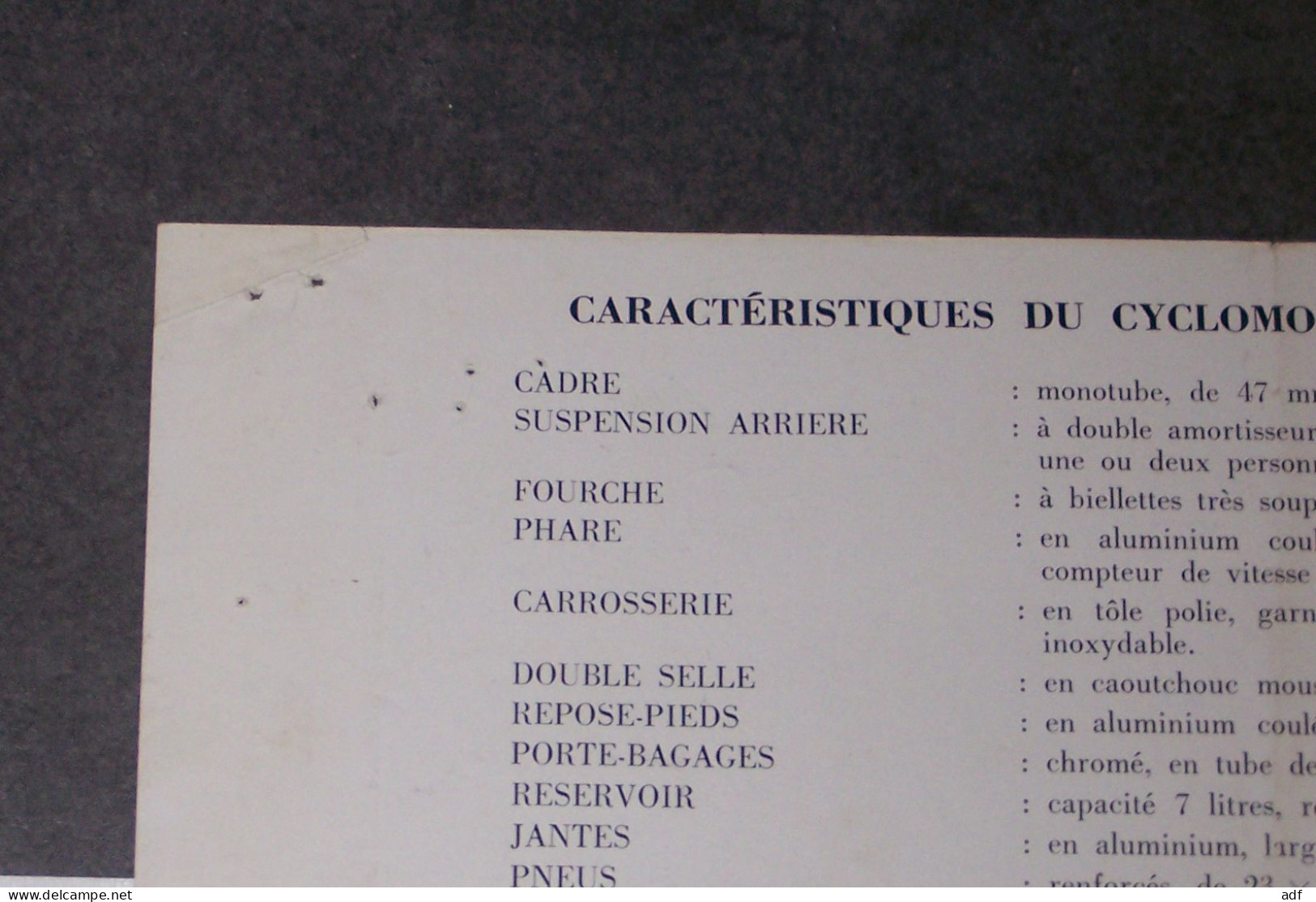 DEPLIANT PUB PUBLICITAIRE ROYAL NORD LE CYCLOMOTEUR CYCLO MOTEUR SCOOTERISE TYPE AMBASSADEUR, SCOOTER, SUPERLUXE 1959 - Moto