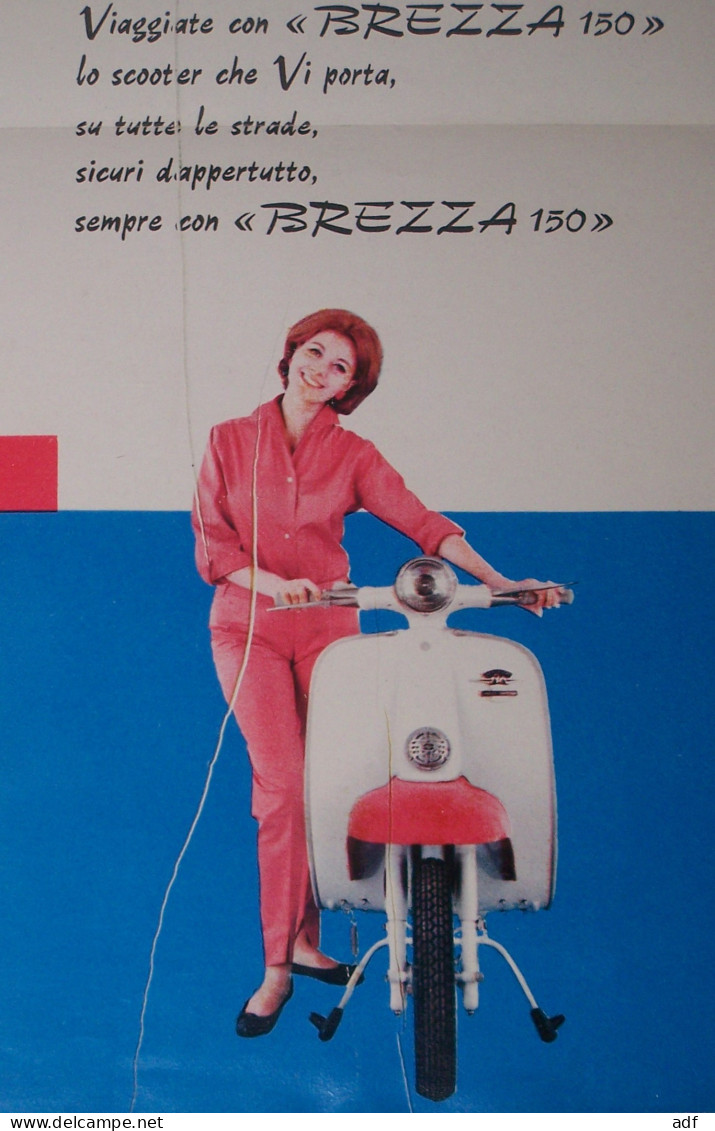 DEPLIANT PUB PUBLICITAIRE NUOVO SCOOTER BREZZA 150 CC, AERMACCHI HARLEY - DAVIDSON - Motorräder