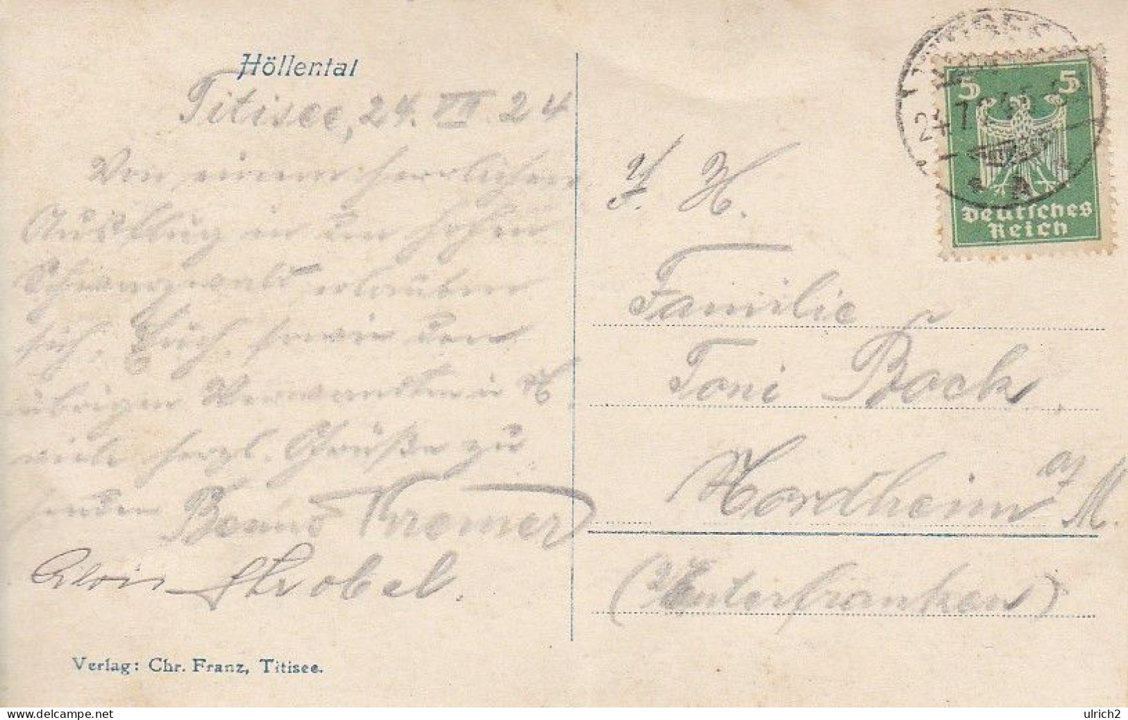 AK Höllental - Höllsteig - Ravennabrücke - Zug Mit Dampflok - 1924 (67067) - Höllental