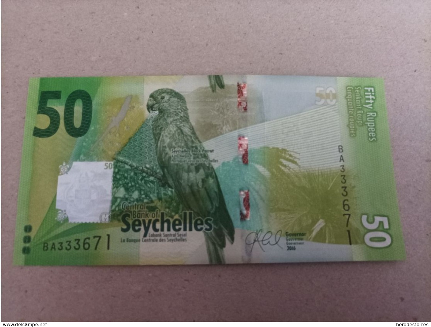 Billete De Seychelles De 50 Rupias, Año 2016, UNC - Seychelles