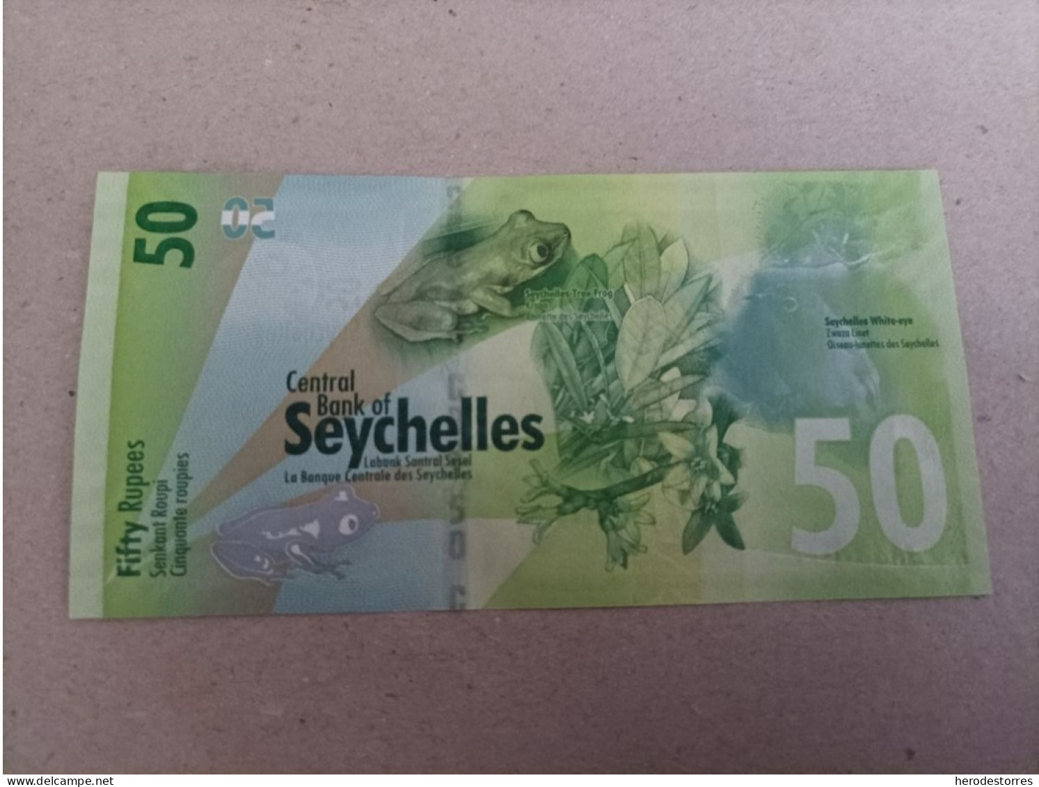 Billete De Seychelles De 50 Rupias, Año 2016, UNC - Seychelles