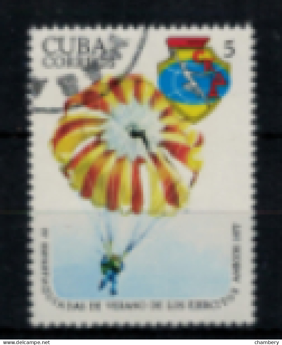 Cuba - "4ème Spartakiades D'été : Parachutisme" - Oblitéré N° 2024 De 1977 - Gebraucht