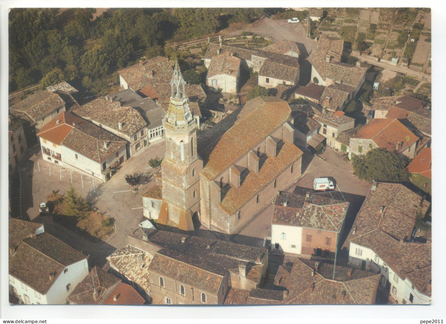 CPSM (81 Tarn) - Castelnau De Montmirail - Eglise De Cahuzac Sur Vère - Vue Aérienne Du Bourg - Peu Commune - Castelnau De Montmirail