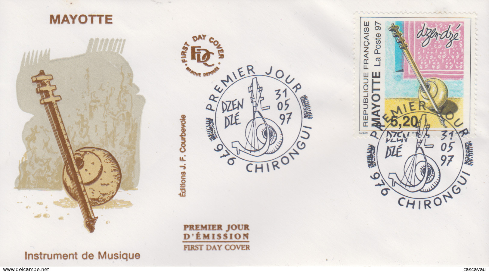 Enveloppe  FDC  1er  Jour    MAYOTTE      DZEN - DZE     CHIRONGUI    1997 - Otros & Sin Clasificación