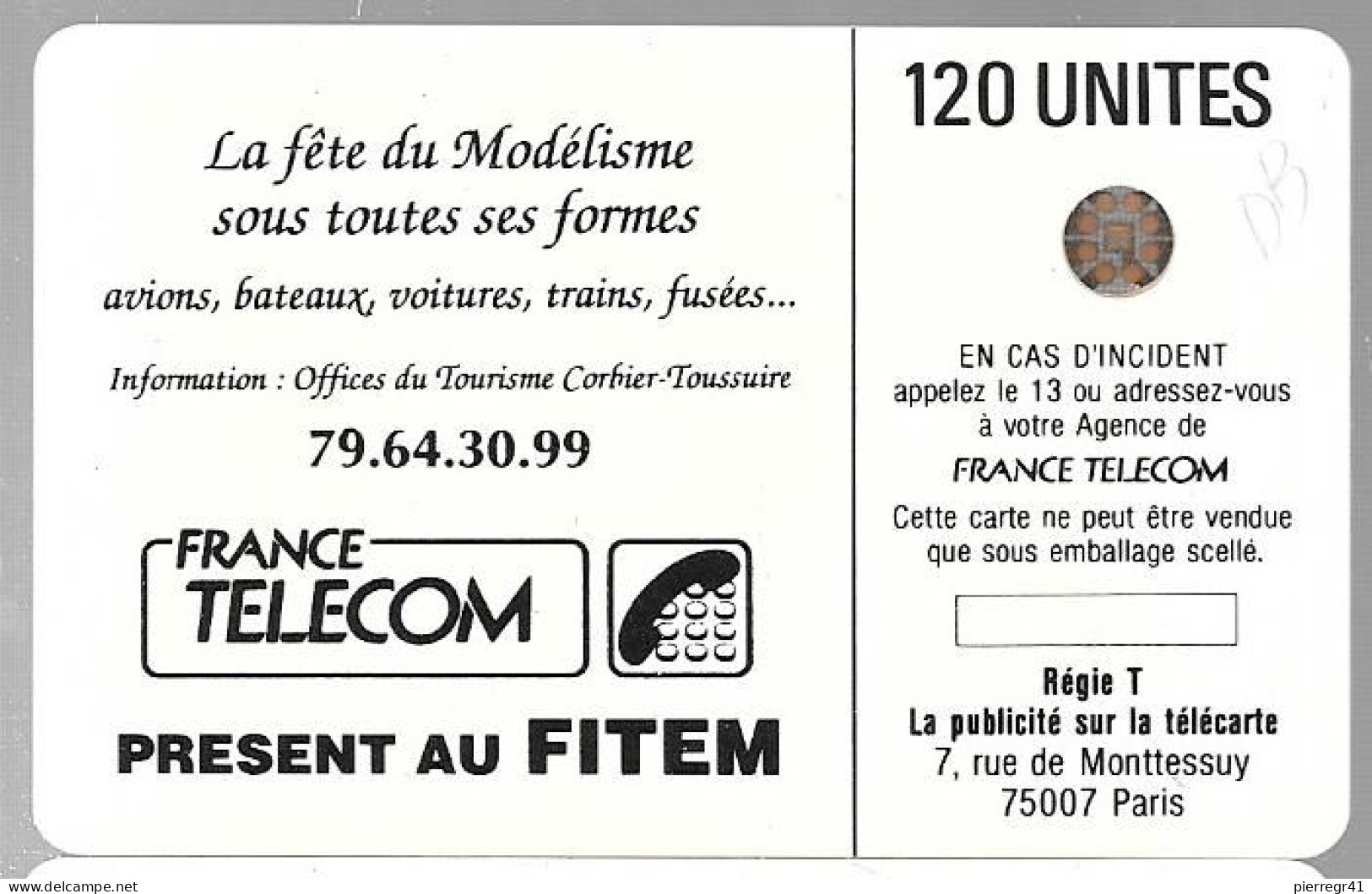 CARTE-PUBLIC-F81-120U-SC4On-FITEM 89-N° Série Pe105963-Utilisé-TBE/LUXE/TRES RARE - 1991