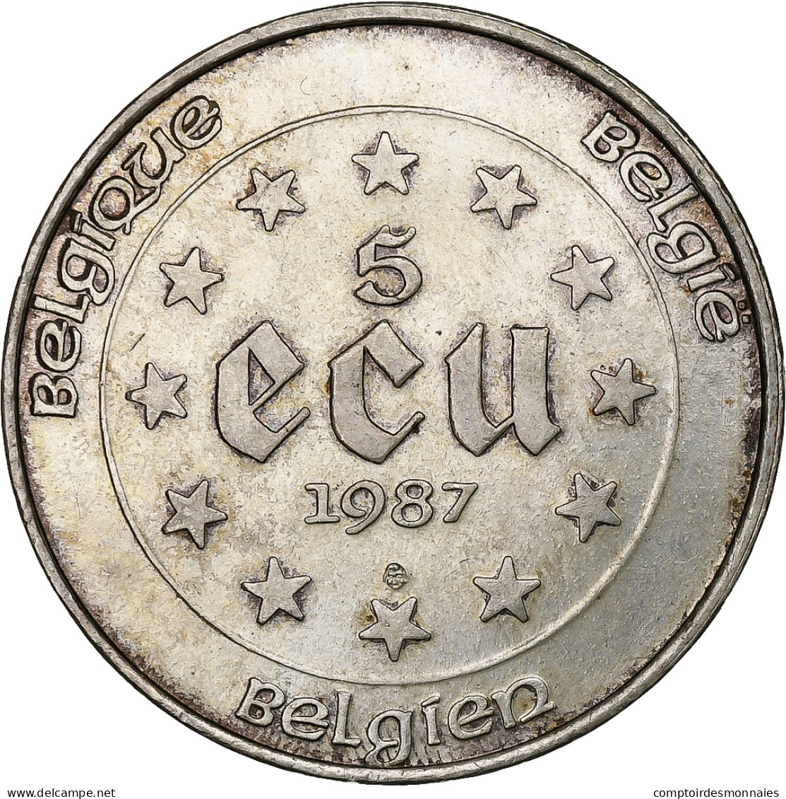 Belgique, 5 Ecu, 1987, Argent, SUP+, KM:166 - Ecus