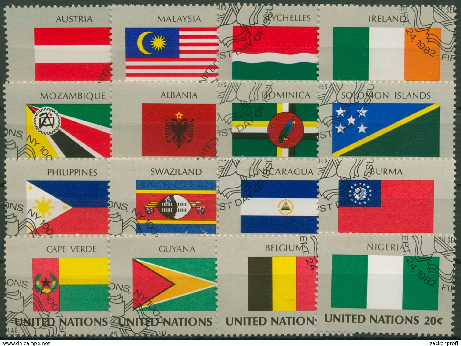 UNO New York 1982 Flaggen Der Mitgliedsstaaten 397/12 Gestempelt - Usados