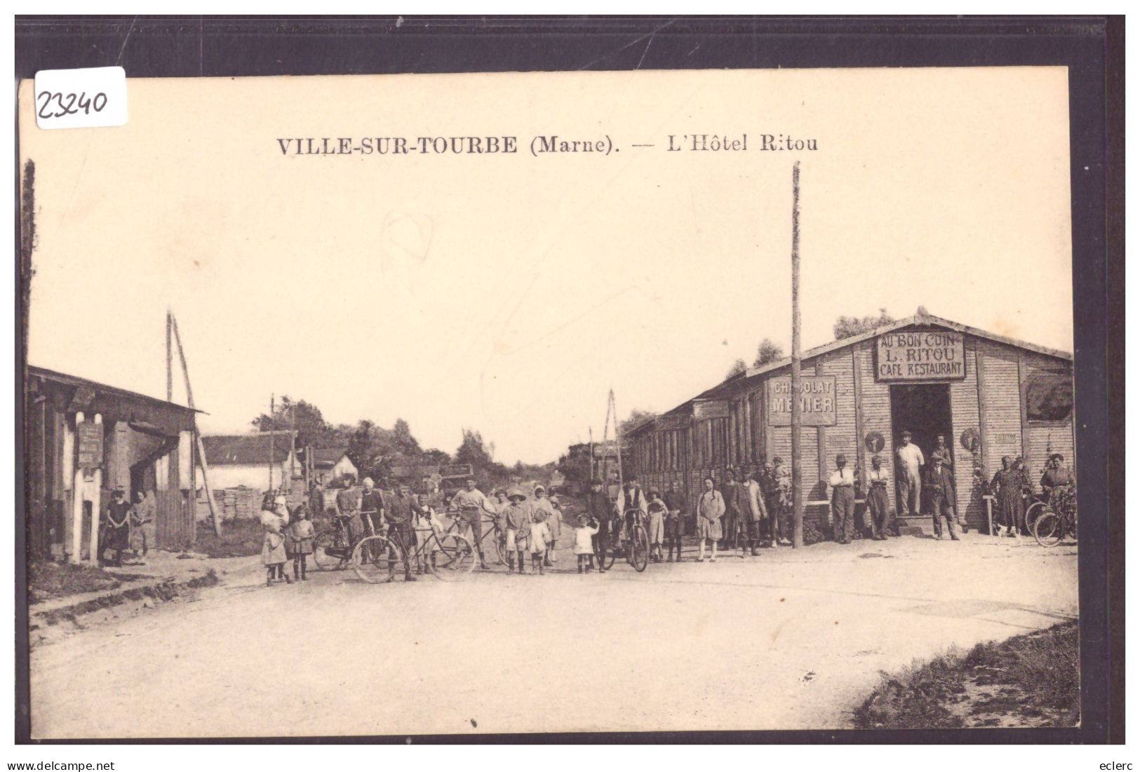 VILLE SUR TOURBE - HOTEL RITOU - CARTE ORIGINALE D'EPOQUE NON CIRCULEE - TB - Ville-sur-Tourbe