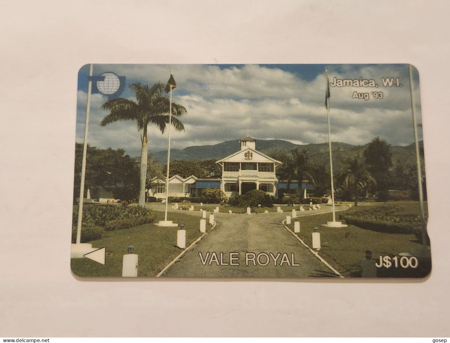 JAMAICA-(15JAMA(a)-JAM-15A-(a))-Vale Royal-August-93-(29)-(15JAMA129506)-(J$100)-used Card+1card Prepiad - Jamaïque