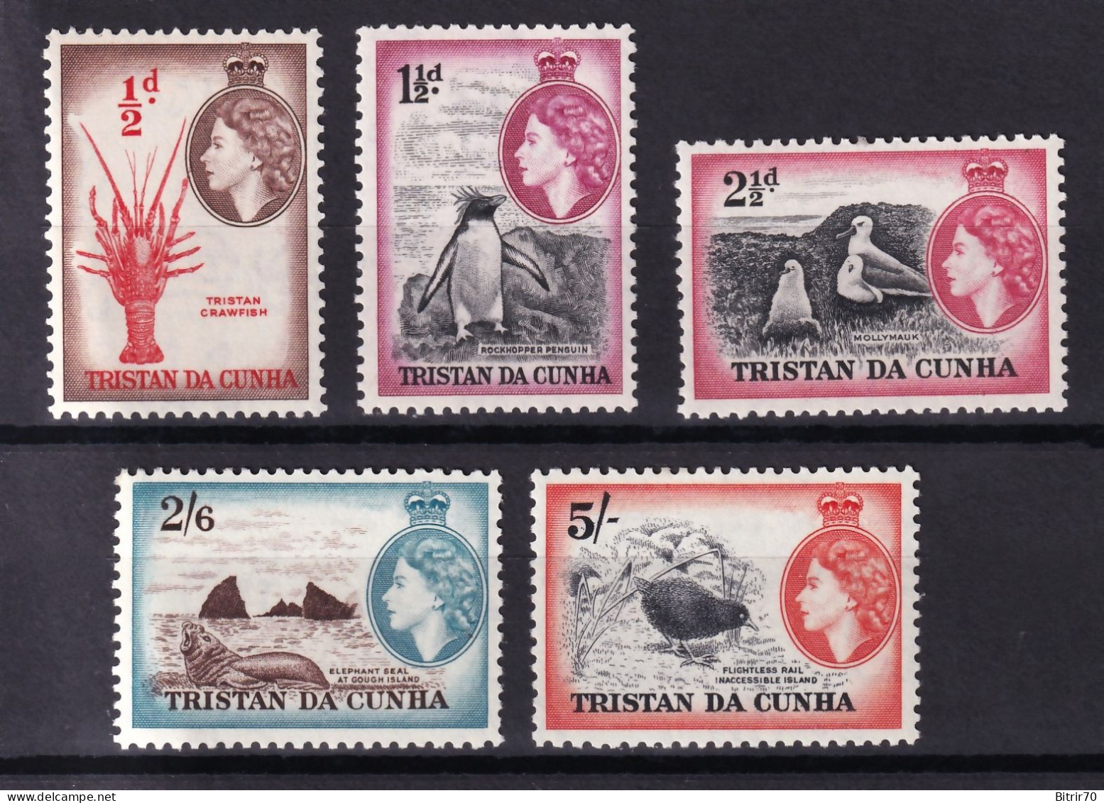 Tristan Da Cunha, 1953  Y&T. 14, 16, 18, 25, 26,  MH. - Tristan Da Cunha