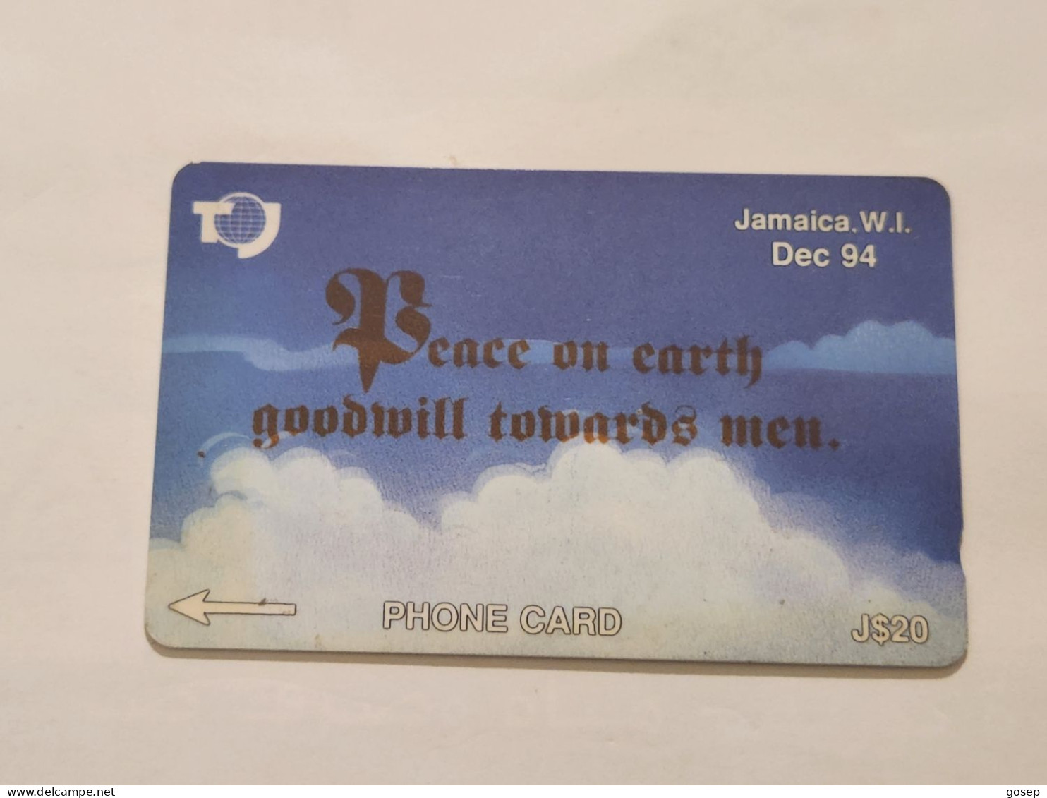 JAMAICA-(19JAMC--JAM-19C)-Peace On Earth-(31)-(19JAMC128972)-(J$20)-used Card+1card Prepiad - Jamaïque