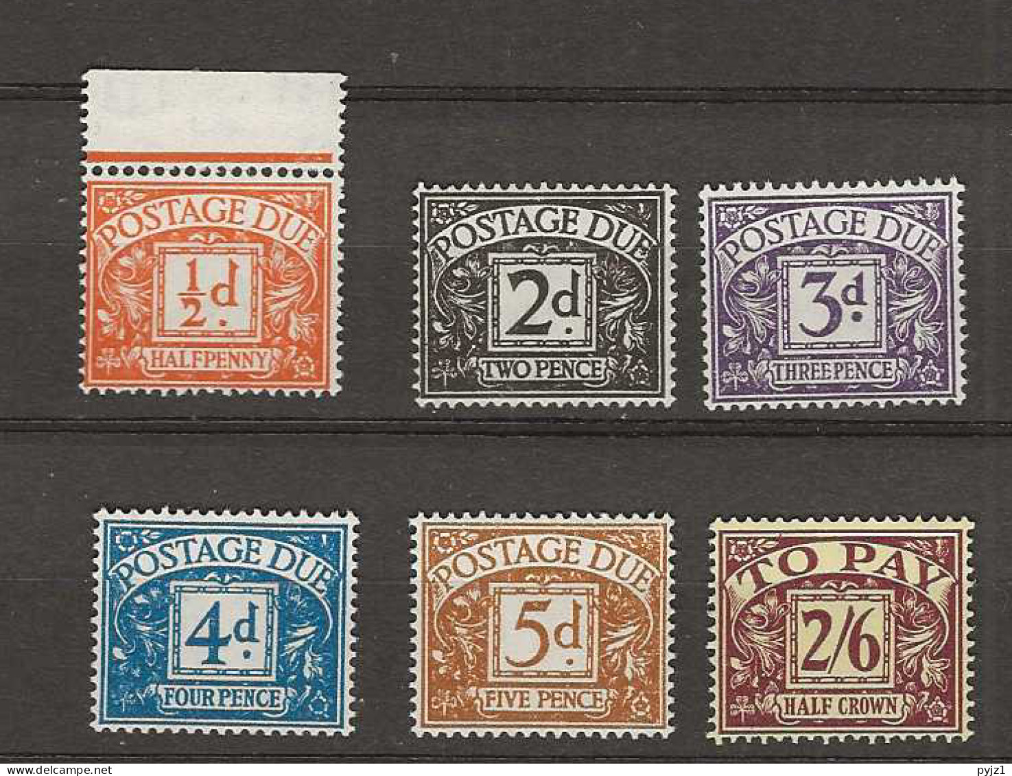 1954 MNH Great Britain, Mi 39-44. Sg D40-45 Tudor Crown Wmk Postfris** - Impuestos