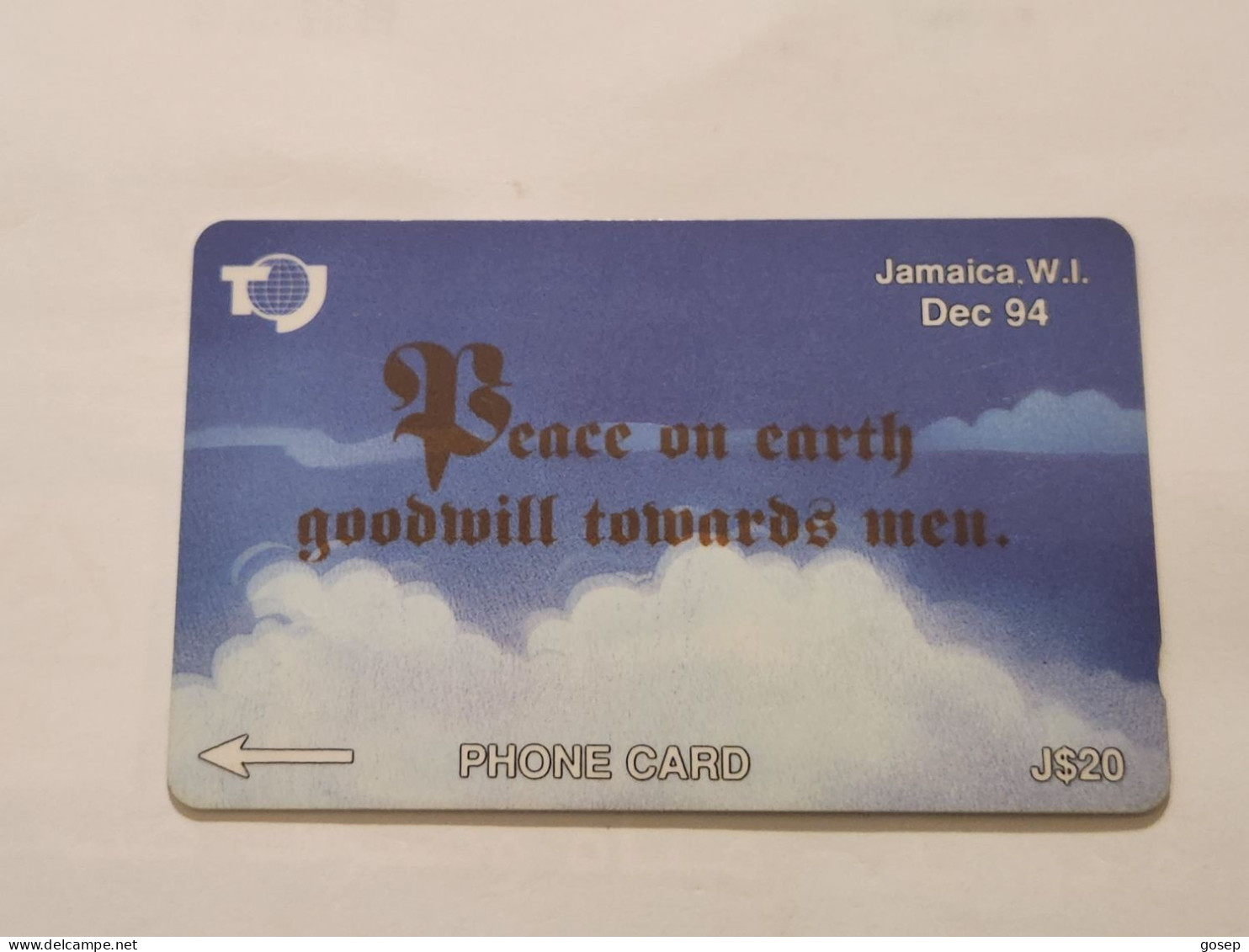 JAMAICA-(19JAMC--JAM-19C)-Peace On Earth-(32)-(19JAMC151013)-(J$20)-used Card+1card Prepiad - Jamaïque