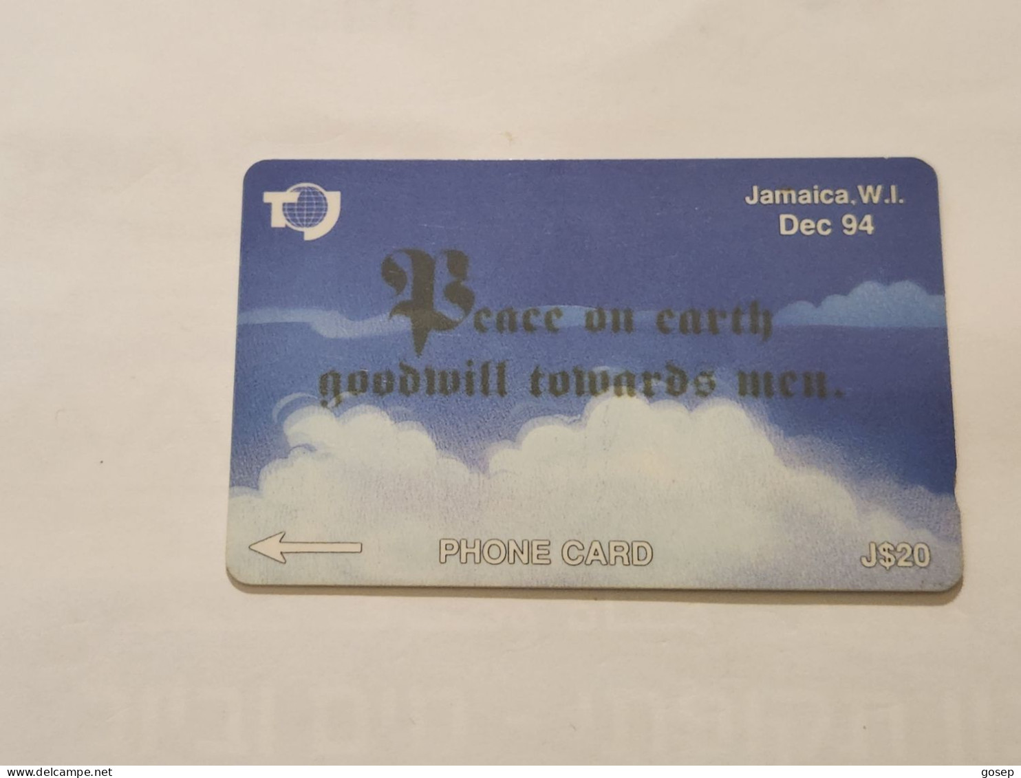 JAMAICA-(19JAMC--JAM-19C)-Peace On Earth-(34)-(19JAMC338343)-(J$20)-used Card+1card Prepiad - Jamaïque