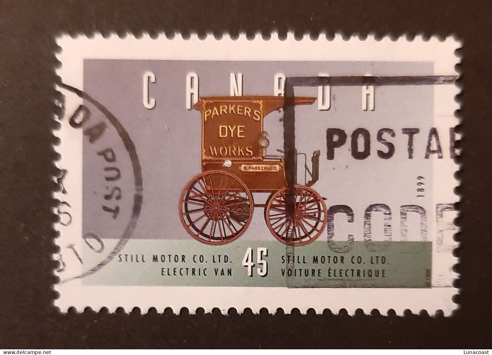 Canada 1996  USED  Sc1604a    45c  Historic Vehicles, Still Electric Van - Oblitérés