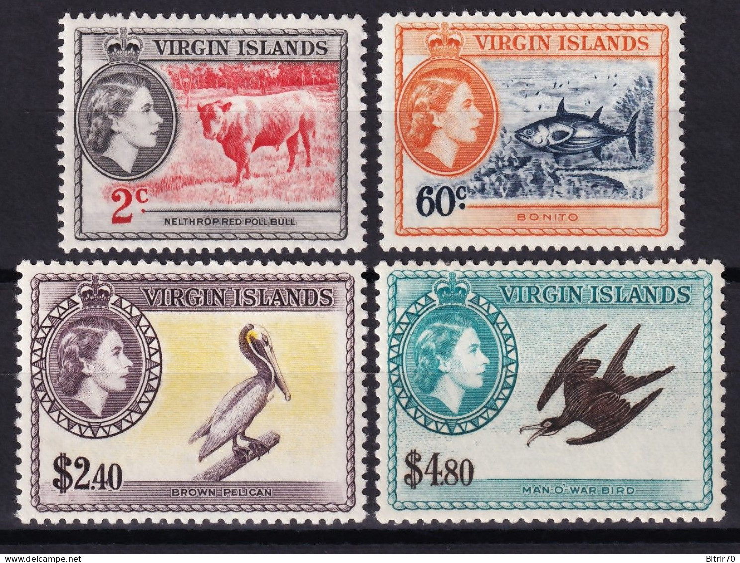 British Virgin Islands, 1956 Y&T. 115, 122, 124, 125, MH. - British Virgin Islands