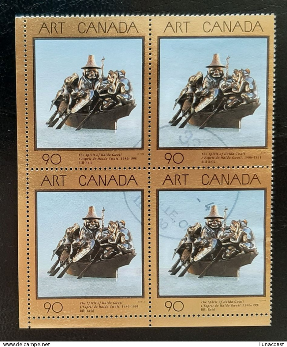 Canada 1996  USED  Sc1602    4 X 90c  Masterpieces Of Art, Haida Gwaii - Oblitérés