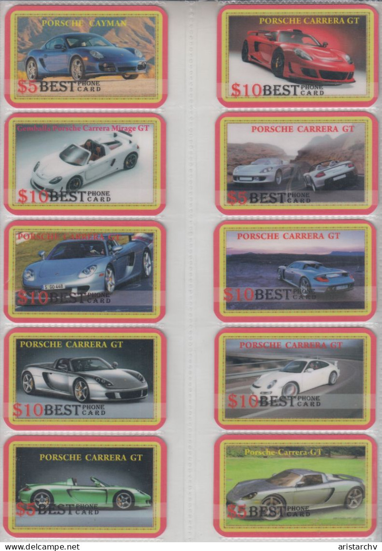 USA CAR PORSCHE CARRERA BOXSTER CAYENNE CAYMAN СHOPSTER 24 CARDS - Voitures